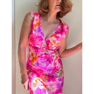 Vintage Womens Dress Hawaiian Size S/4-6 by Andrade made in Hawaii Pink Maxi